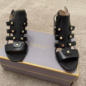 Louise et Cie Black Heels with Gold Studs